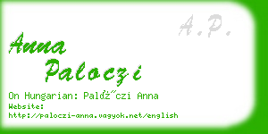 anna paloczi business card